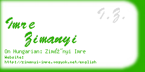 imre zimanyi business card